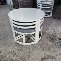 میز ناهارخوری کمجا ۴ نفره فلزی و چوبی ملایر