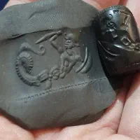 مهره کهنه قانداش لول نشان رومی کمیاب
