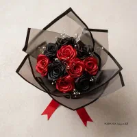 دسته گل روبانی جذاب مناسب کادو و هدیه رنگبندی جذاب