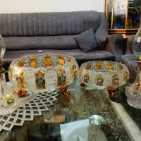 ست کریستال بوهمیا طلا کوب