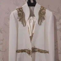کت دامن سنگ دوزی شده سفید