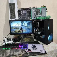 کیس کامپیوتر گیمنگ کامل+مانیتور+لوازم استریم