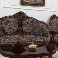 مبل ۷نفره استیل همراه با میز جلو مبلی