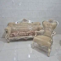 مبل کلاسیک مدل عروس تمام چوب راش با میز وسط