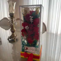 گل مصنوعی رز،گل هدیه،باکس گل شیشه ای