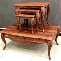 میز پذیرایی و ست عسلی+میز تلویزیون