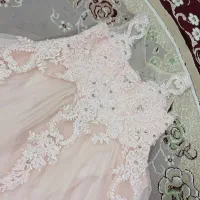 لباس عروسی دخترانه صورتی توربان لاکچری