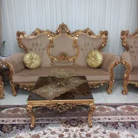 مبل استیل 8نفره چوب گردو مدل عروس