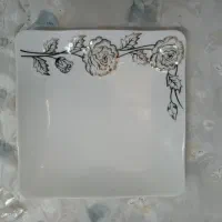 12. عدد. بشقاب چینی مربع. میوه خوری