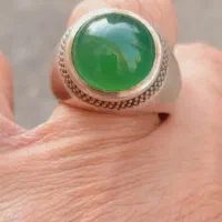 انگشتر دست. ساز فیلی دومهر عقیق سبز یمنی عتیقه