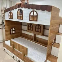 تخت دوطبقه مدل کلبه یی/کد ۶۵