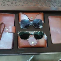 ست عینک و کیف زنونه و مردونه صاپا. چرم اصل