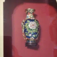 گلدان مینا اصل قدیمی روسی آب طلا داخل قاب