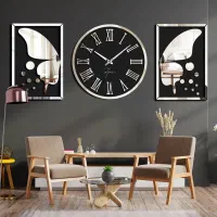 ساعت دیواری سه تیکه گرد یونانی