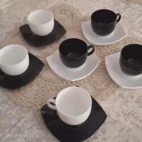 فنجان نعلبکی وسرویس لومینارک فرانسه وقاشق چنگال