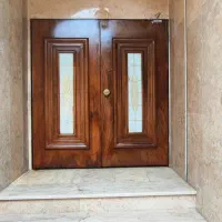 نوسازی درب چوبی واوان قائمیه . سعیدیه باغ فیض