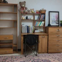 سرویس ست کتابخانه و میز تحریر همراه دراور