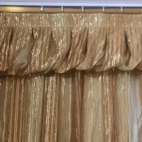 ۲ عدد پرده اتاق خواب حریر به همراه میله زیر و رو
