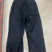 شلوار لینن مشکی/کمرکش