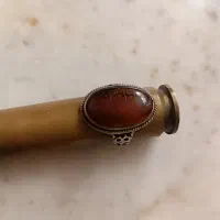 انگشتر عقیق قدیمی با حکاکی یا رسول الله