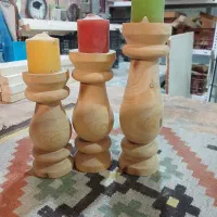 اکسسوری چوبی تیر توسی گلدان شمعدان خراطی استند