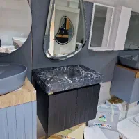 فولست روشویی سنگی با آینه نور دار