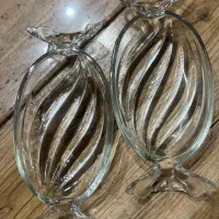 دوعدد ظرف شیشه ای شکلات یا شیرینی خوری نوو