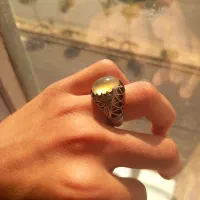 انگشتر نقره زمرد رکاب شهاب و عقیق رکاب تهران