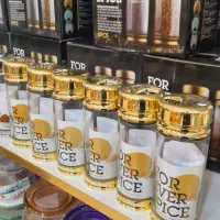 شیشه ادویه طلایی ونقره‌ای اک