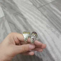 انگشتر یاقوت استار .شجر .زمرد. موزانایت. فیروزه