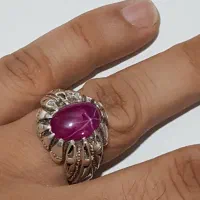انگشتر یاقوت استار دستساز