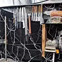 کاردک.گیره.چاقوگوشت و نان و شاورما