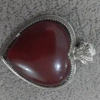مدال عقیق سرخ کهنه دست‌ساز (آنتیک دوره قاجار)