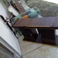 دو عدد اکواریوم شیشه خم با پایه mdf