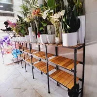 استند گل قفسه کف چوبی میز پیشخوان