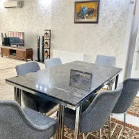 میز ناهارخوری سنگی پایه فلز