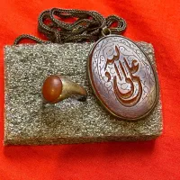 انگشتر عقیق و گردنبند قدیمی نقره