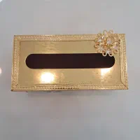 جا دستمال کاغذی طلایی خارجی