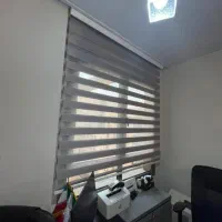 پرده زبرا اداری رنگ طوسی