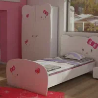 تخت خواب کودک و نوجوان کیتی همراه با تشک