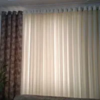 پرده حریر شاین به همراه کناره ی مخمل ترک