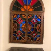 آینه سنتی طرح پنجره با شلف دکوری