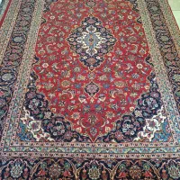 فرش 9متری قالی دستباف اردکان لاکی دست دوم قرمز رنگ