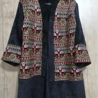 کت مجلسی مخمل وسوزندوزی فری سایز نو