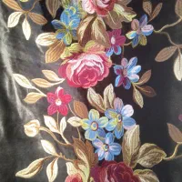 یک جفت دستک پرده مخمل گلدوزی شده خارجی