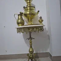 سماور و وسیله به همراه میز برنز