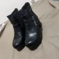 کفش مجلسی نیم بوت پاشنه دار چرم لباس مجلسی
