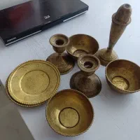 ظروف برنجی قدیمی ۹ تیکه