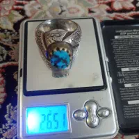 انگشتر نقره با سنگ فیروزه