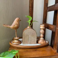 دکوری چوبی و پلی استر مزغ آمین  گلدان